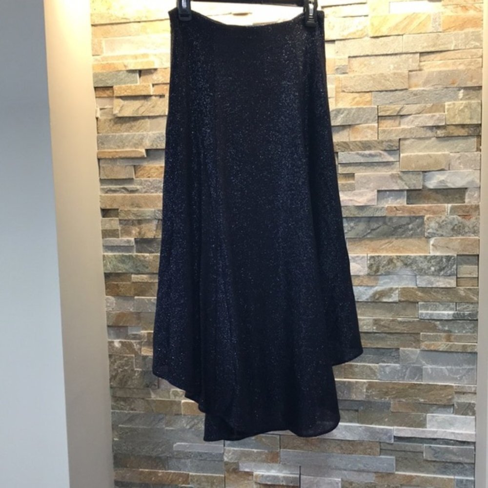 Sally LaPointe Navy Metallic Skirt - Picture 5 of 10